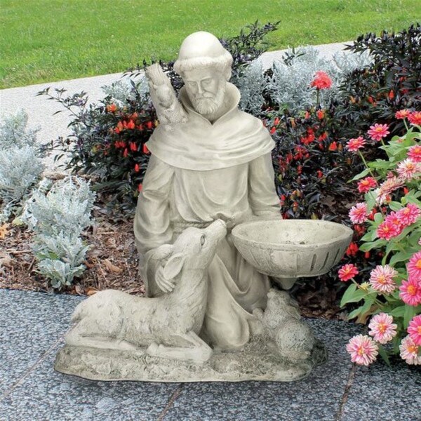 St. Francis Feeds The Animals Statue